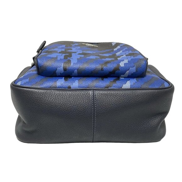 Auth COACH Coat Backpack Graphic Plaid Print CN762 Blue Dark Navy Multi PVC - Picture 8 of 9